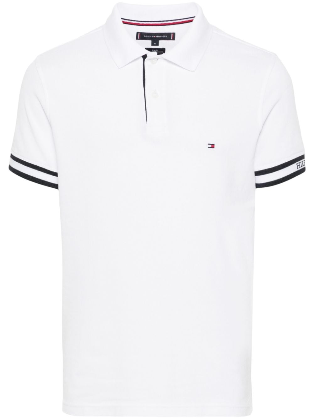 Tommy Hilfiger logo-tape detail cotton polo shirt