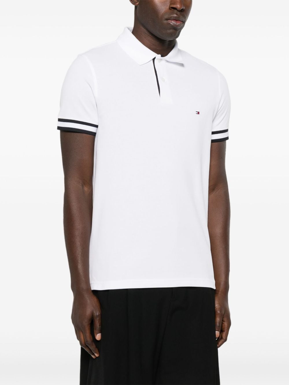 Tommy Hilfiger logo-tape detail cotton polo shirt - Image 3