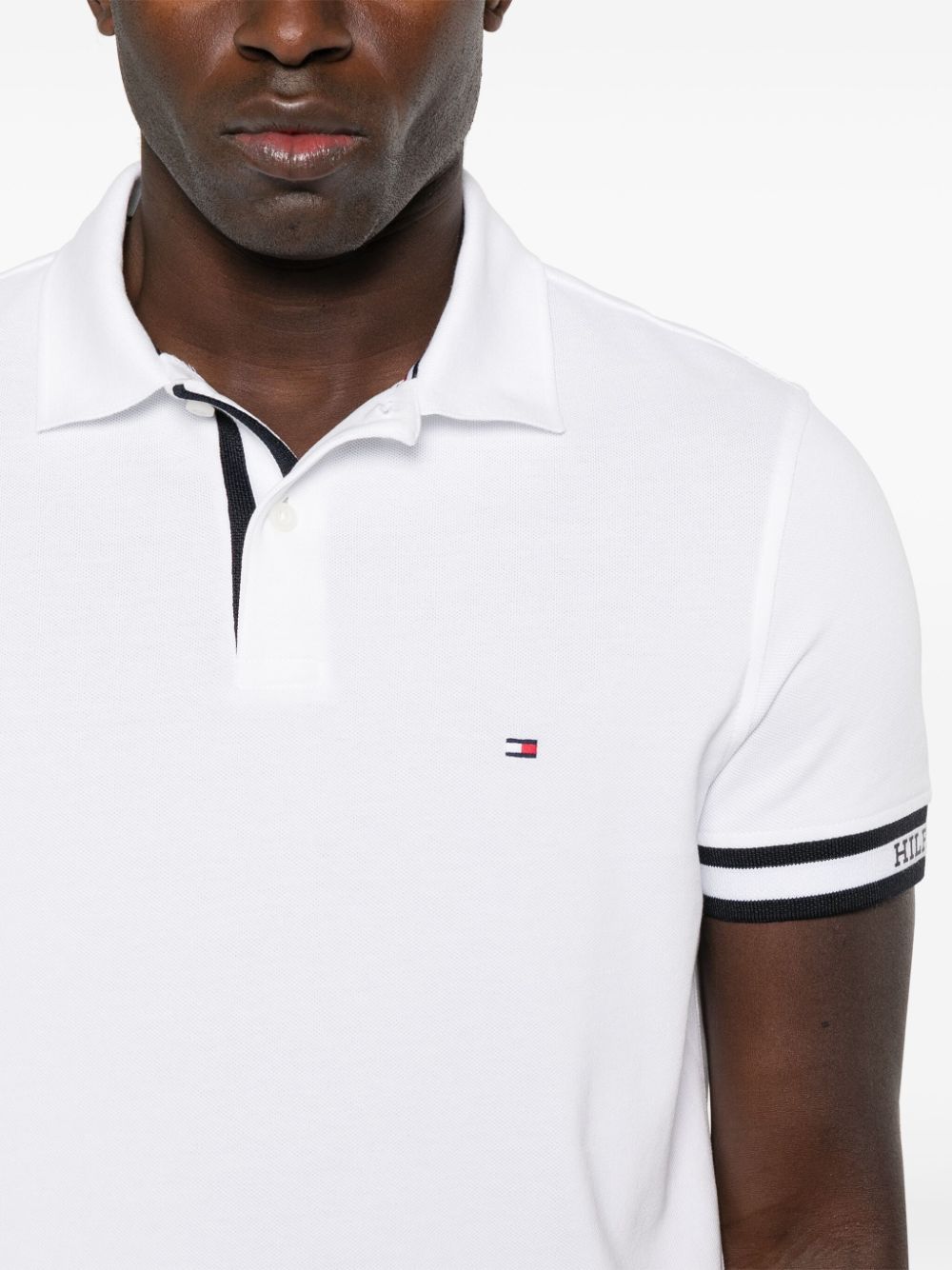 Tommy Hilfiger logo-tape detail cotton polo shirt - Image 5