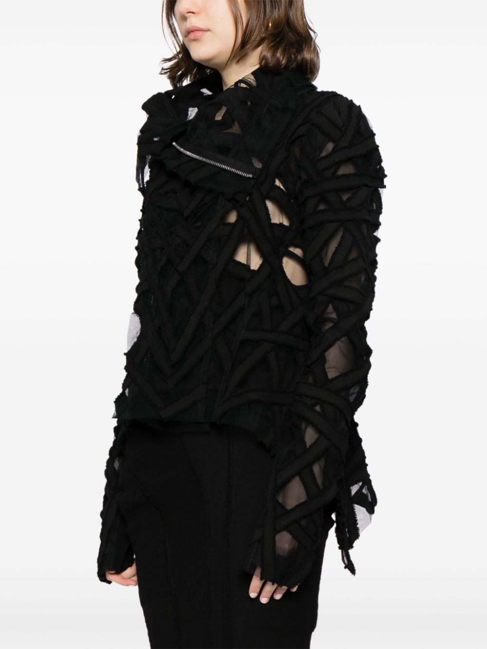 Rick Owens textured biker jacket - Image 3