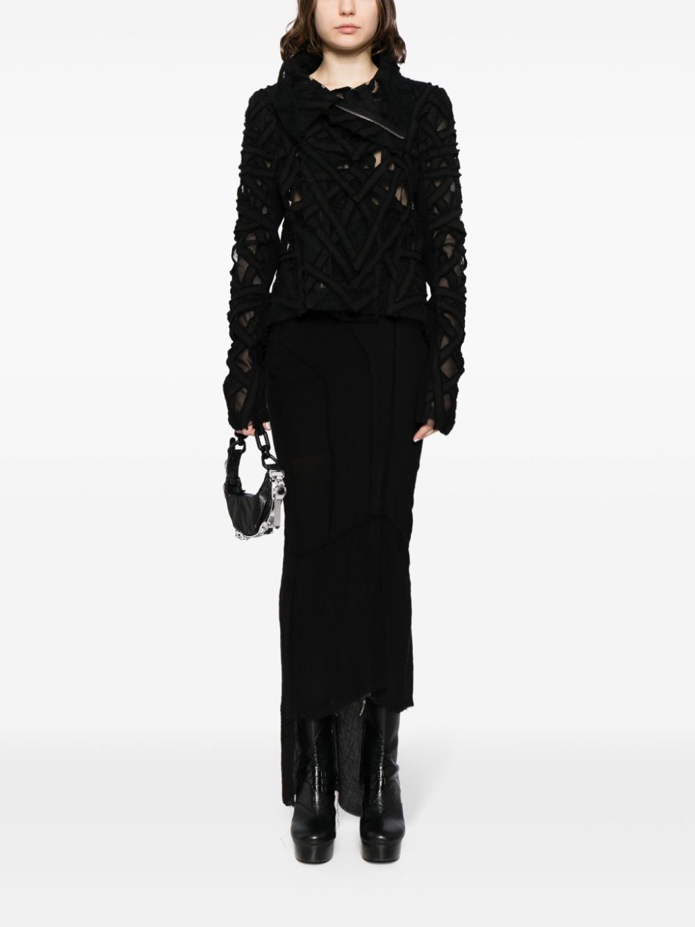 Rick Owens textured biker jacket - Image 2