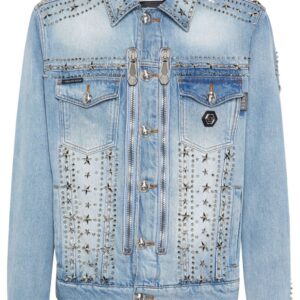 Philipp Plein  star-stud embellished denim jacket
