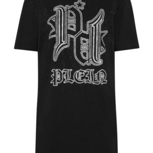 Philipp Plein crystal embellished logo dress