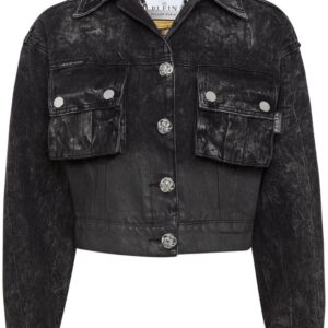 Philipp Plein  drop-shoulder cropped denim jacket