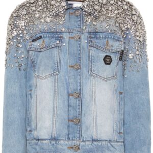 Philipp Plein  crystal-embellished denim jacket