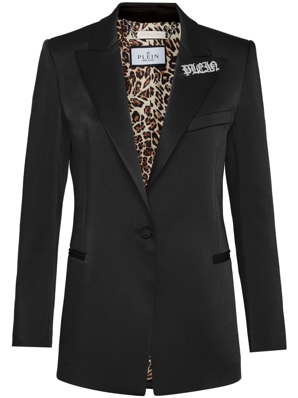Philipp Plein logo-embellished satin blazer