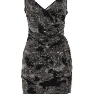 Philipp Plein crystal-embellished ruched minidress