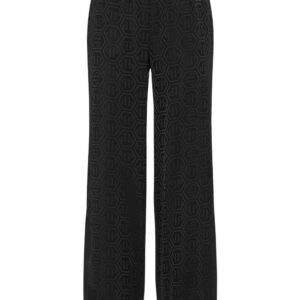 Philipp Plein monogram-pattern wide-leg trousers