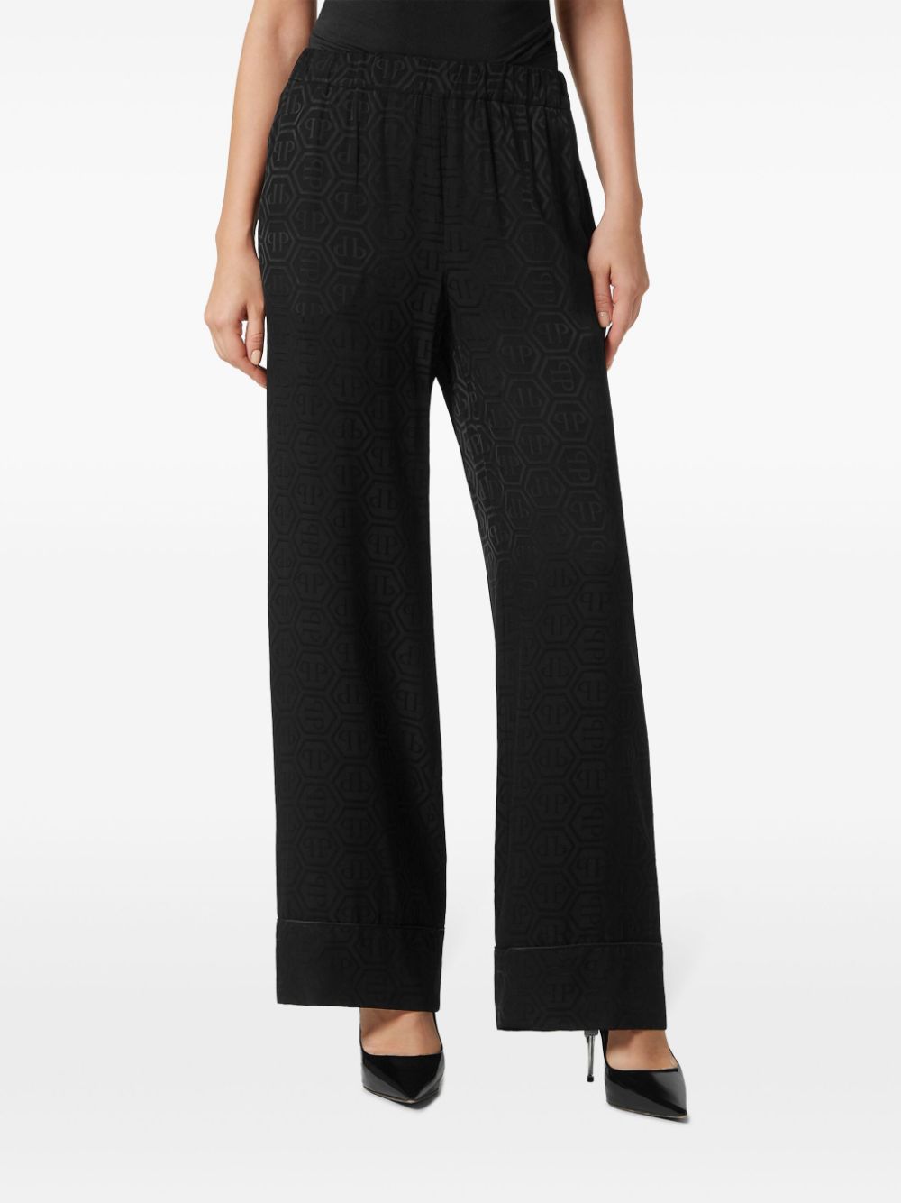 Philipp Plein monogram-pattern wide-leg trousers - Image 2