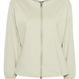 Moncler  logo-patch jersey bomber jacket