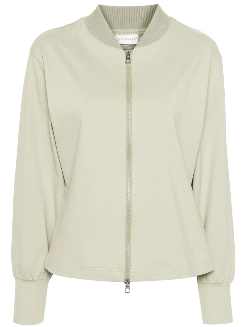 Moncler logo-patch jersey bomber jacket