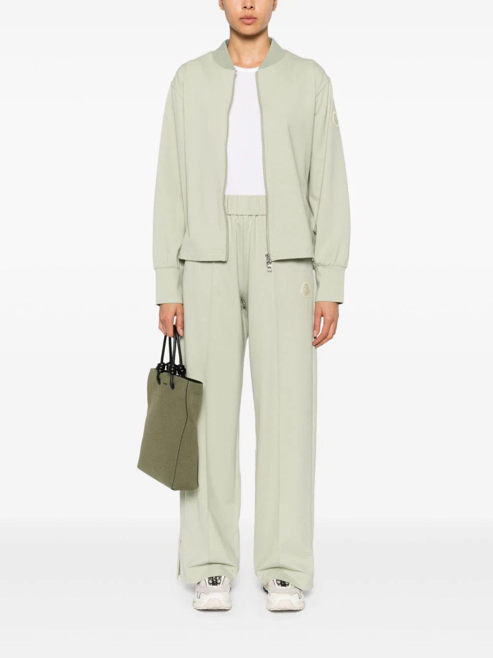 Moncler logo-patch jersey bomber jacket - Image 2