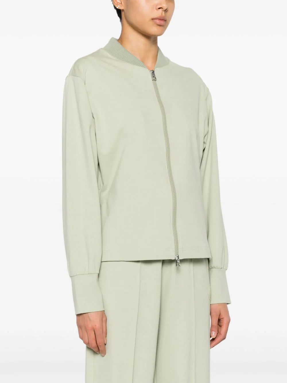 Moncler logo-patch jersey bomber jacket - Image 3