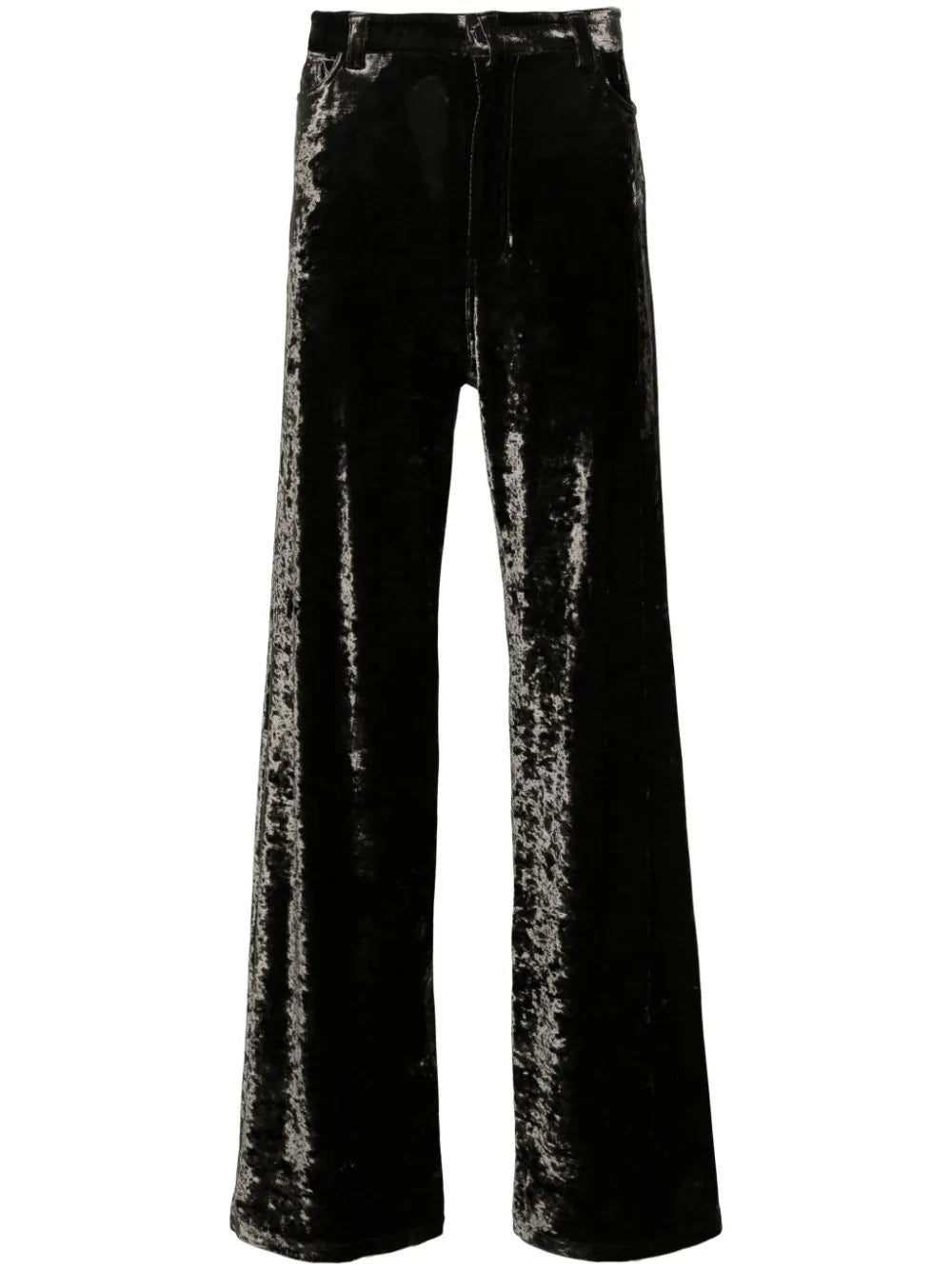 Balenciaga crushed-velvet straight trousers
