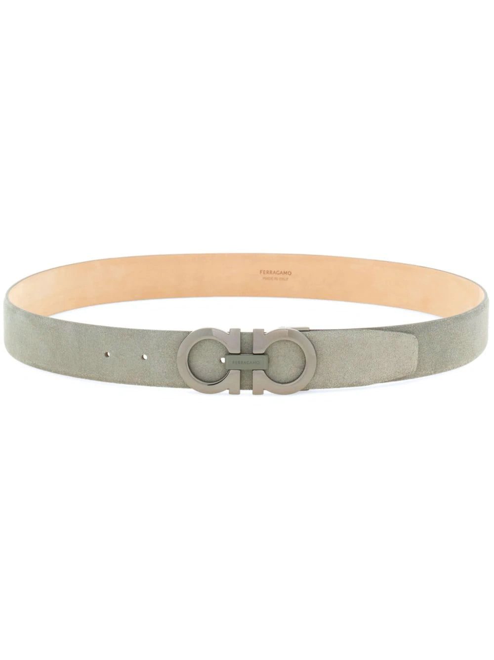 Ferragamo Gancini buckle suede belt