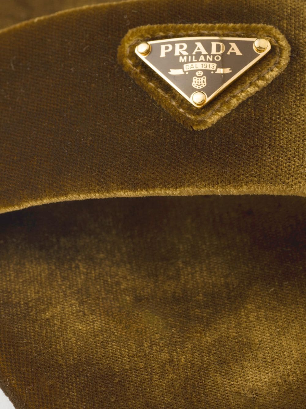 Prada logo-appliqué velvet slides - Image 5