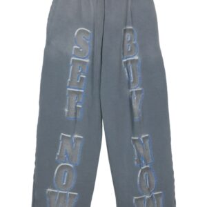 Balenciaga  slogan-print cotton track pants