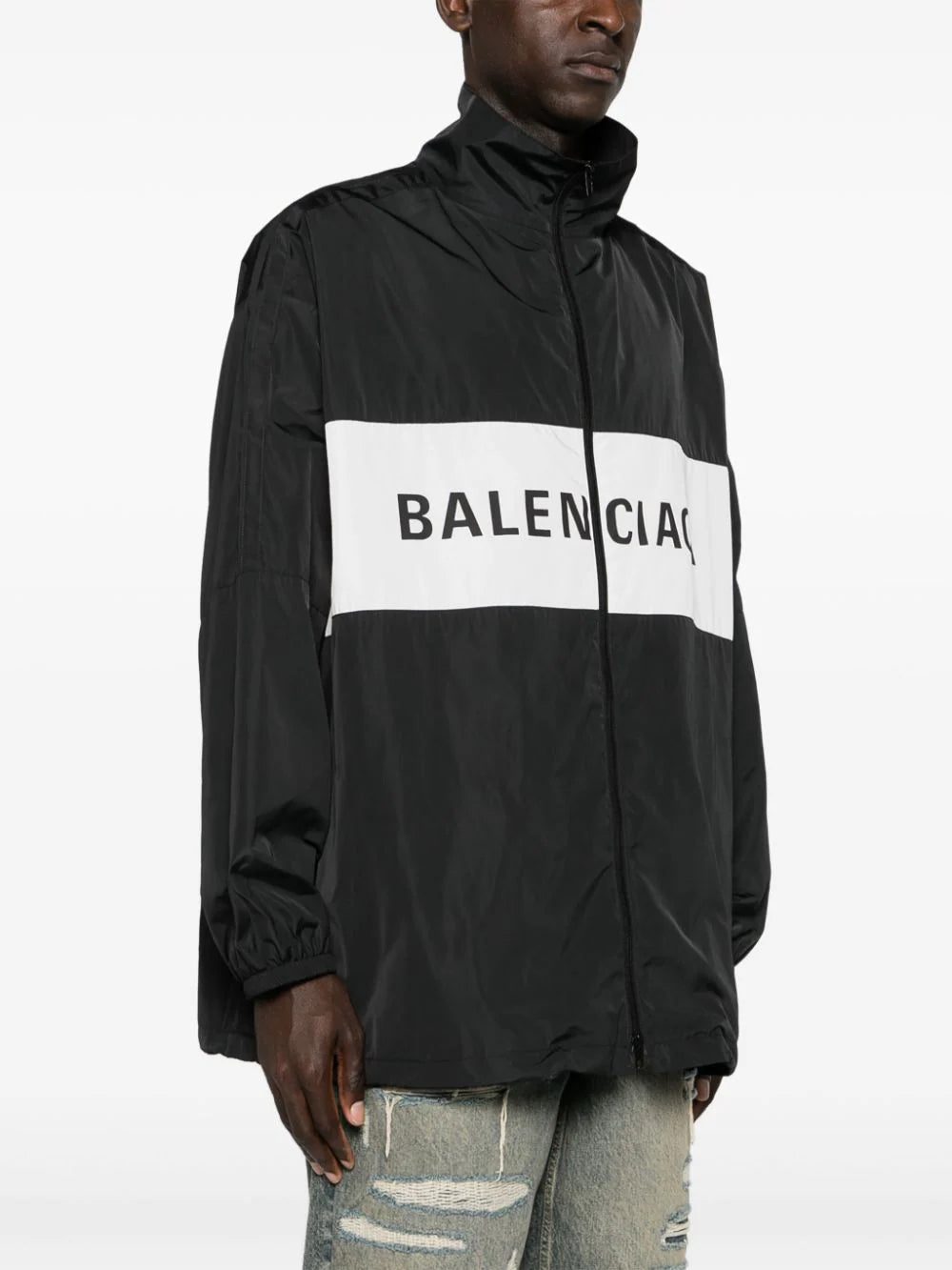 Balenciaga logo-print zip-up windbreaker - Image 4