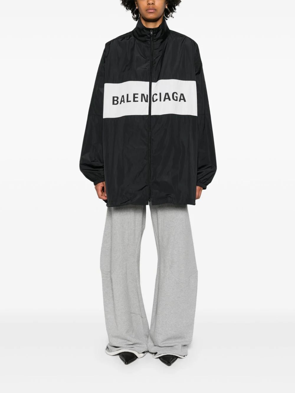 Balenciaga logo-print zip-up windbreaker - Image 2