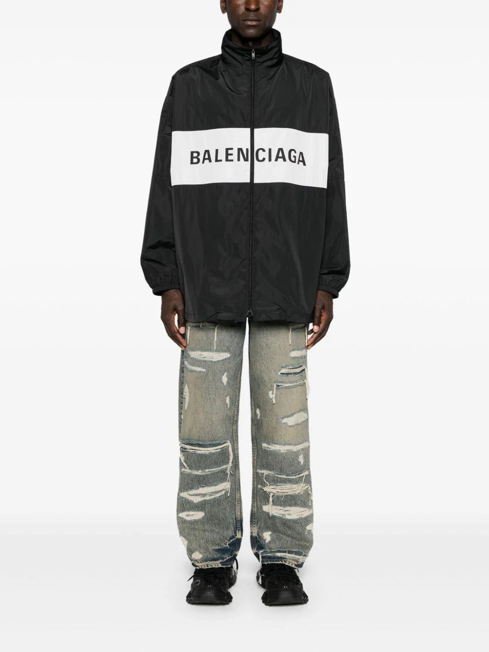 Balenciaga logo-print zip-up windbreaker - Image 3