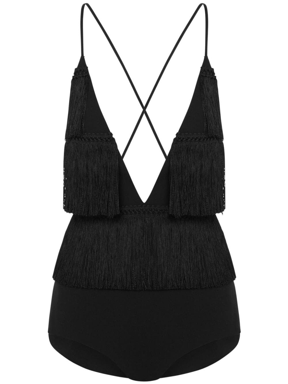 Moschino criss-cross fringed bodysuit