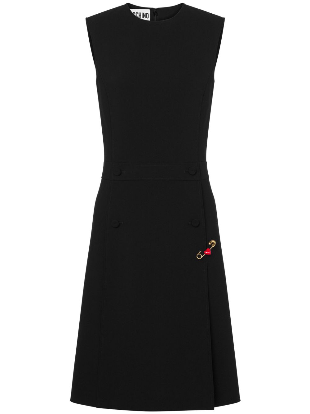 Moschino safety pin-detail sleeveless dress