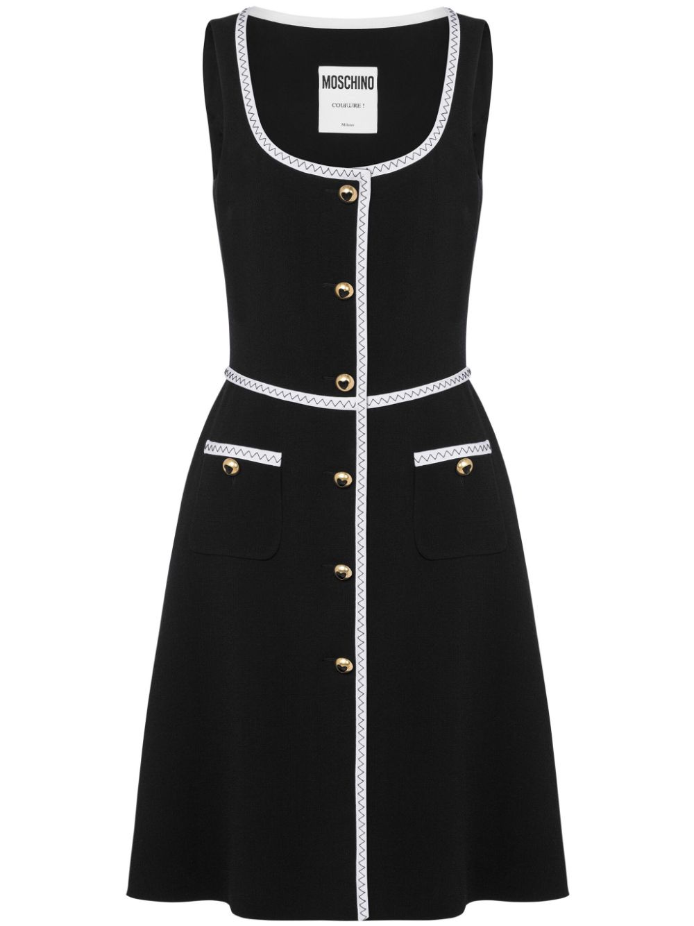 Moschino contrasting-trim scoop-neck dress