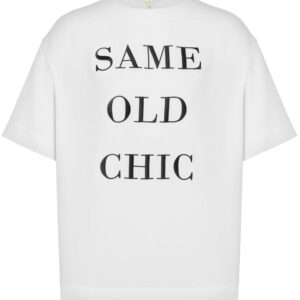 Moschino slogan-print zip-up T-shirt