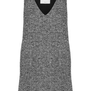 Moschino V-neck herringbone-pattern dress
