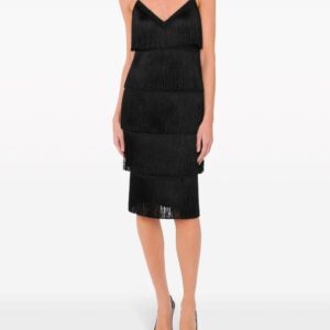 Moschino fringe-detail open-back dress