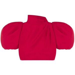 Moschino puff-sleeved cropped top