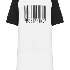 Moschino barcode-print cotton minidress
