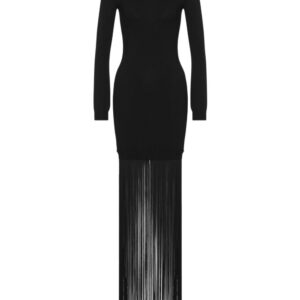 Moschino fringe-detail long-sleeved dress