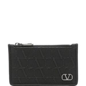Valentino Garavani V-Logo embossed leather wallet