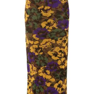 Saint Laurent floral-print tulle midi dress