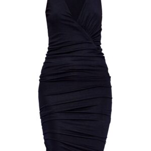 Saint Laurent ruched V-neck minidress