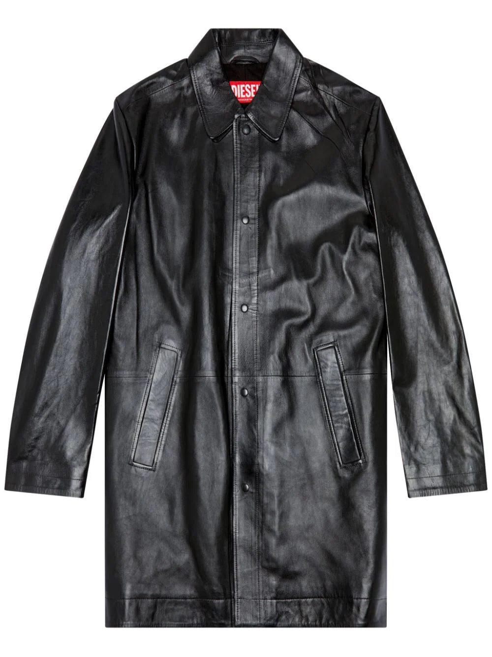 Diesel L-Cordier panelled leather jacket