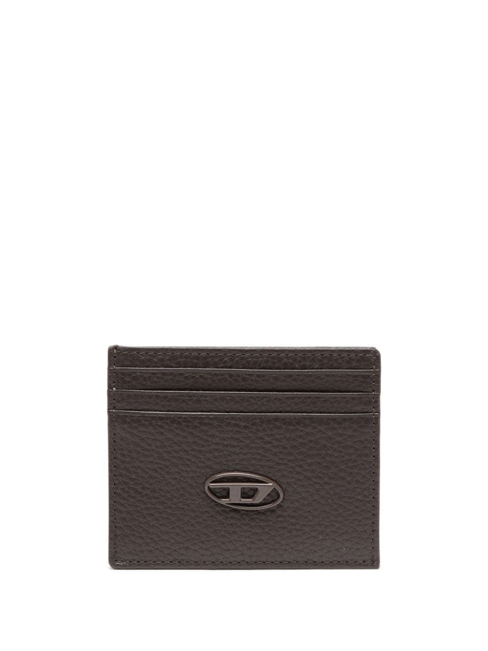 Diesel logo-plaque leather card holder
