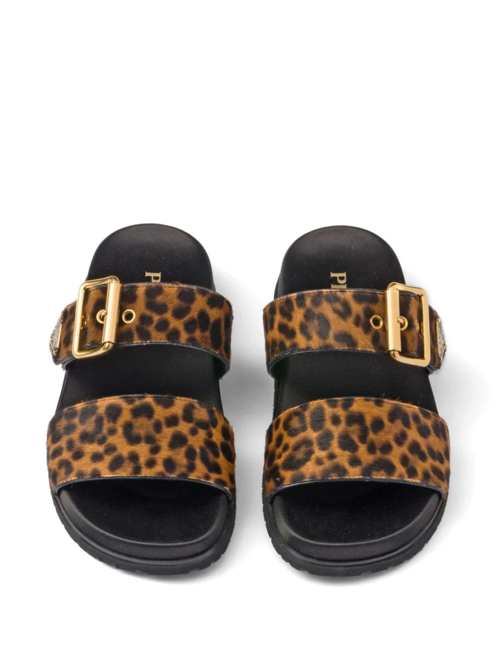 Prada triangle-logo animal-print sandals - Image 4