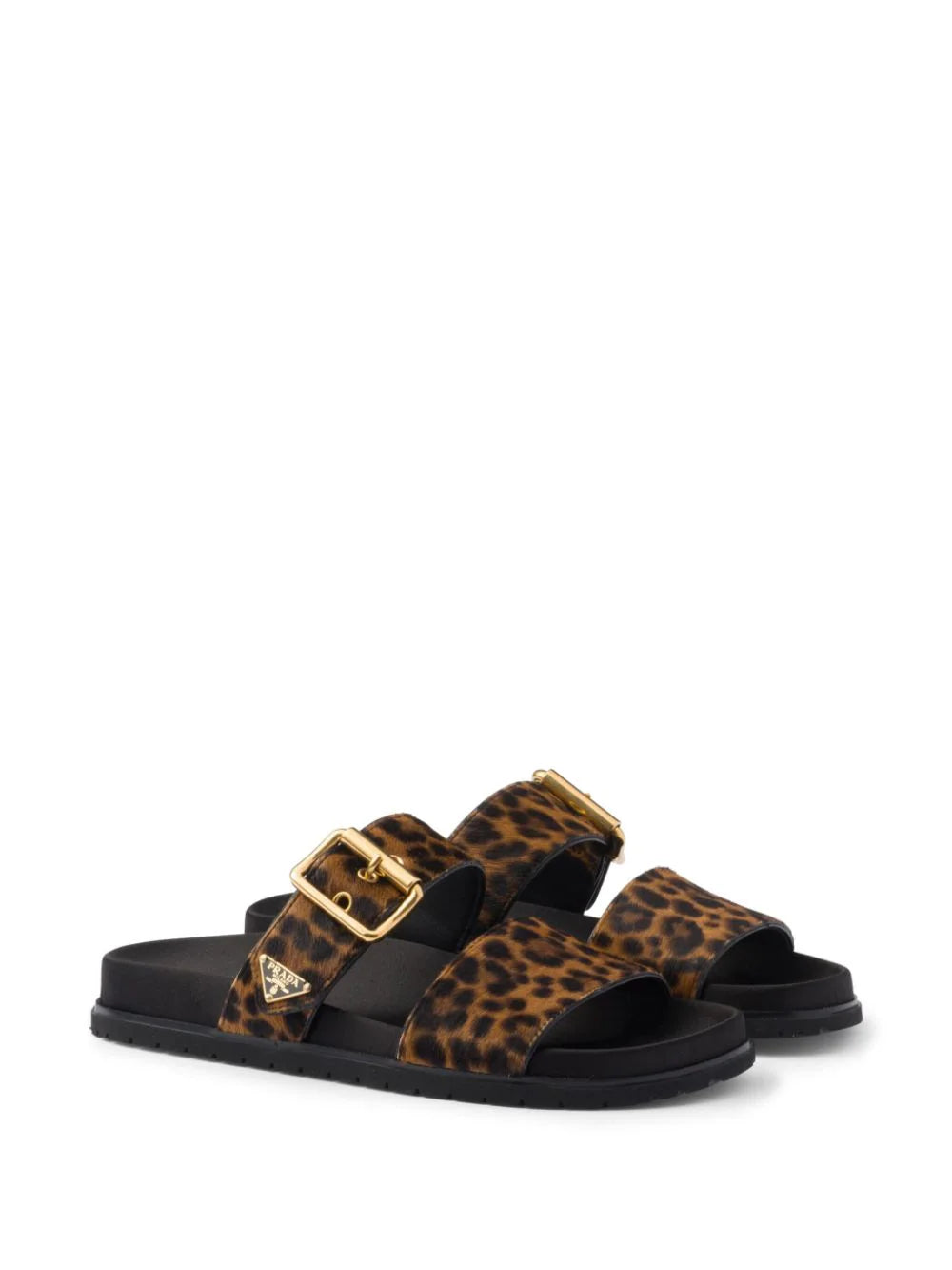 Prada triangle-logo animal-print sandals - Image 2