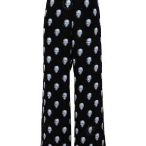 Stella McCartney graphic-print wide-leg silk trousers