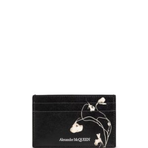 Alexander McQueen Floral-print leather card holder
