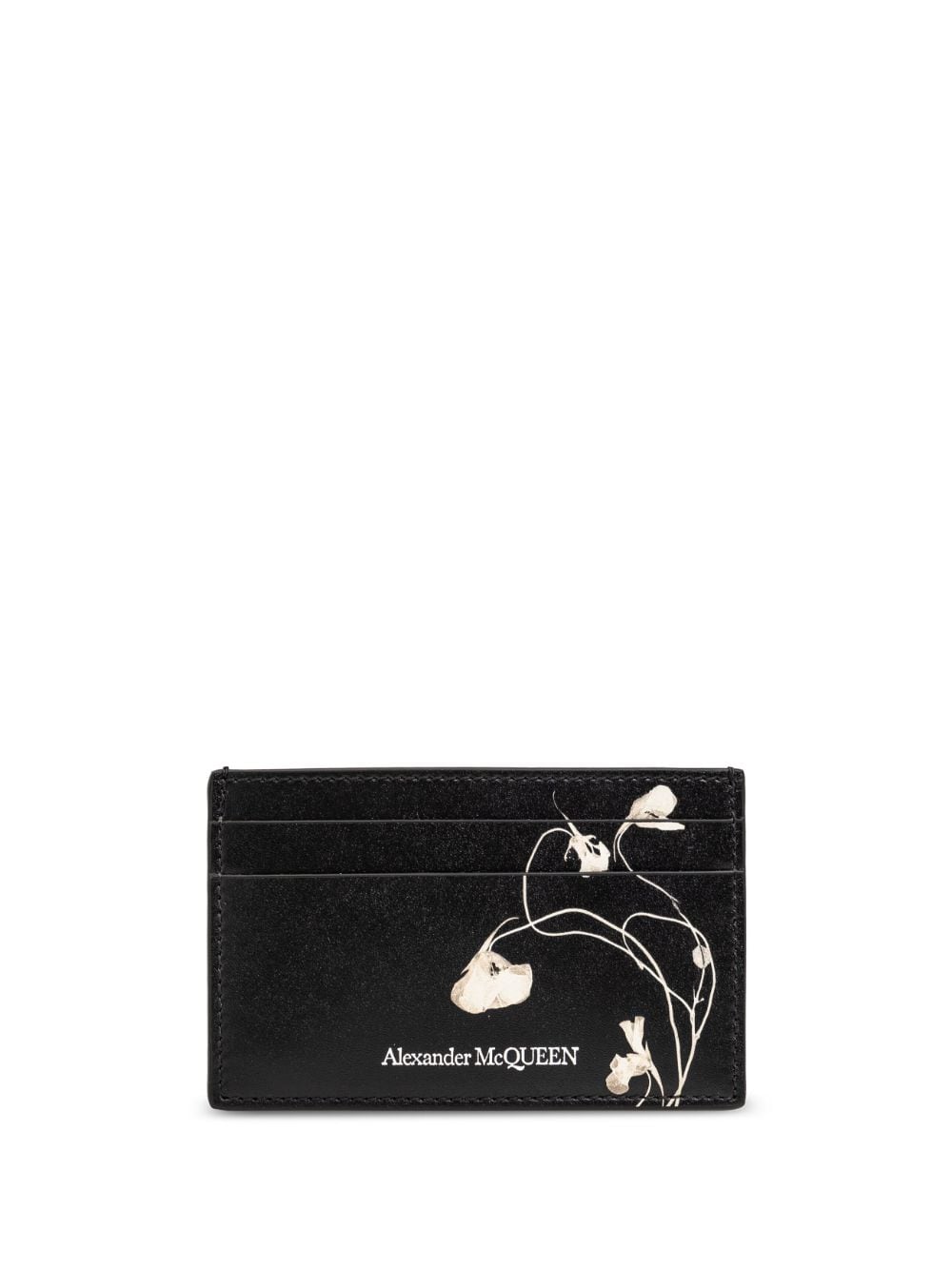 Alexander McQueen Floral-print leather card holder