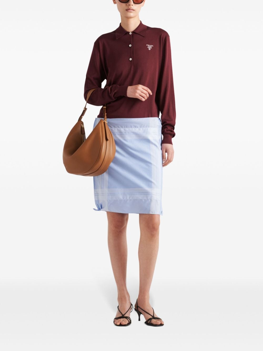 Prada embroidered-logo silk polo shirt - Image 2