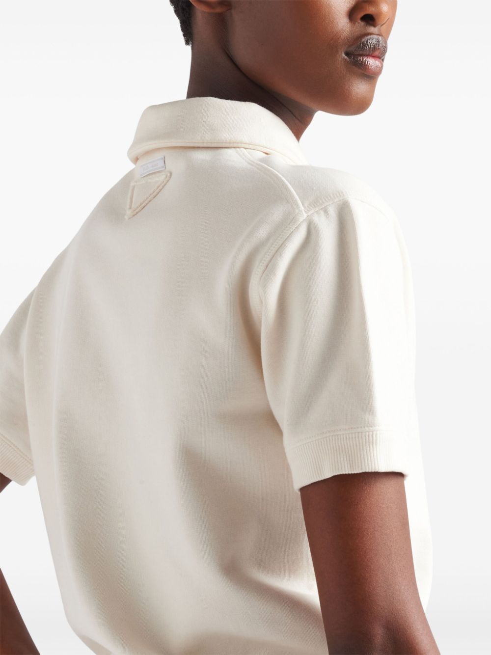 Prada logo-print fleece polo shirt - Image 5