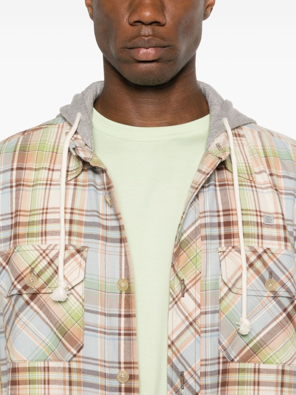 Acne Studios buttoned checked hoodie - Image 6
