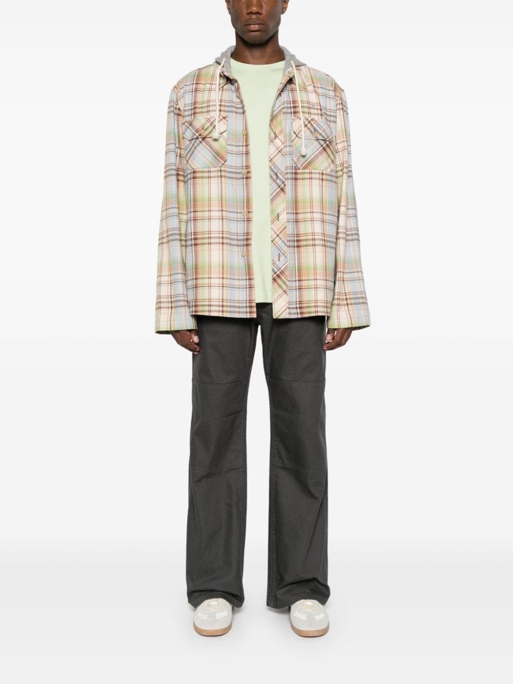 Acne Studios buttoned checked hoodie - Image 2