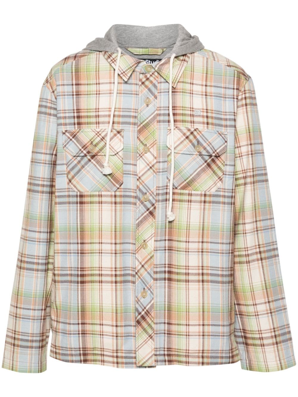 Acne Studios buttoned checked hoodie