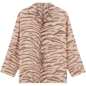 Stella McCartney  tiger-print silk pajama shirt