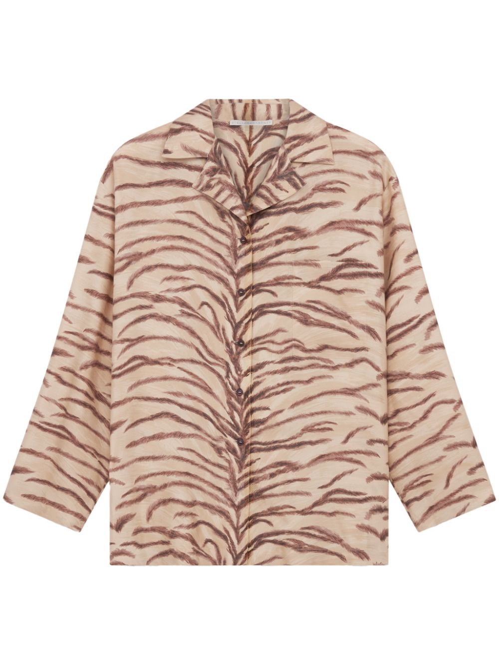 Stella McCartney tiger-print silk pajama shirt